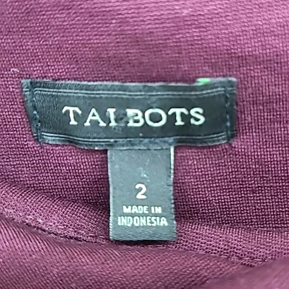 TALBOTS Women's Long Sleeve Collared Burgundy Sheath Dress - Size 2 - Picture 7 of 12